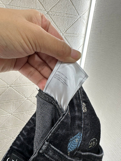C 25 Wide-leg laser-printed jeans