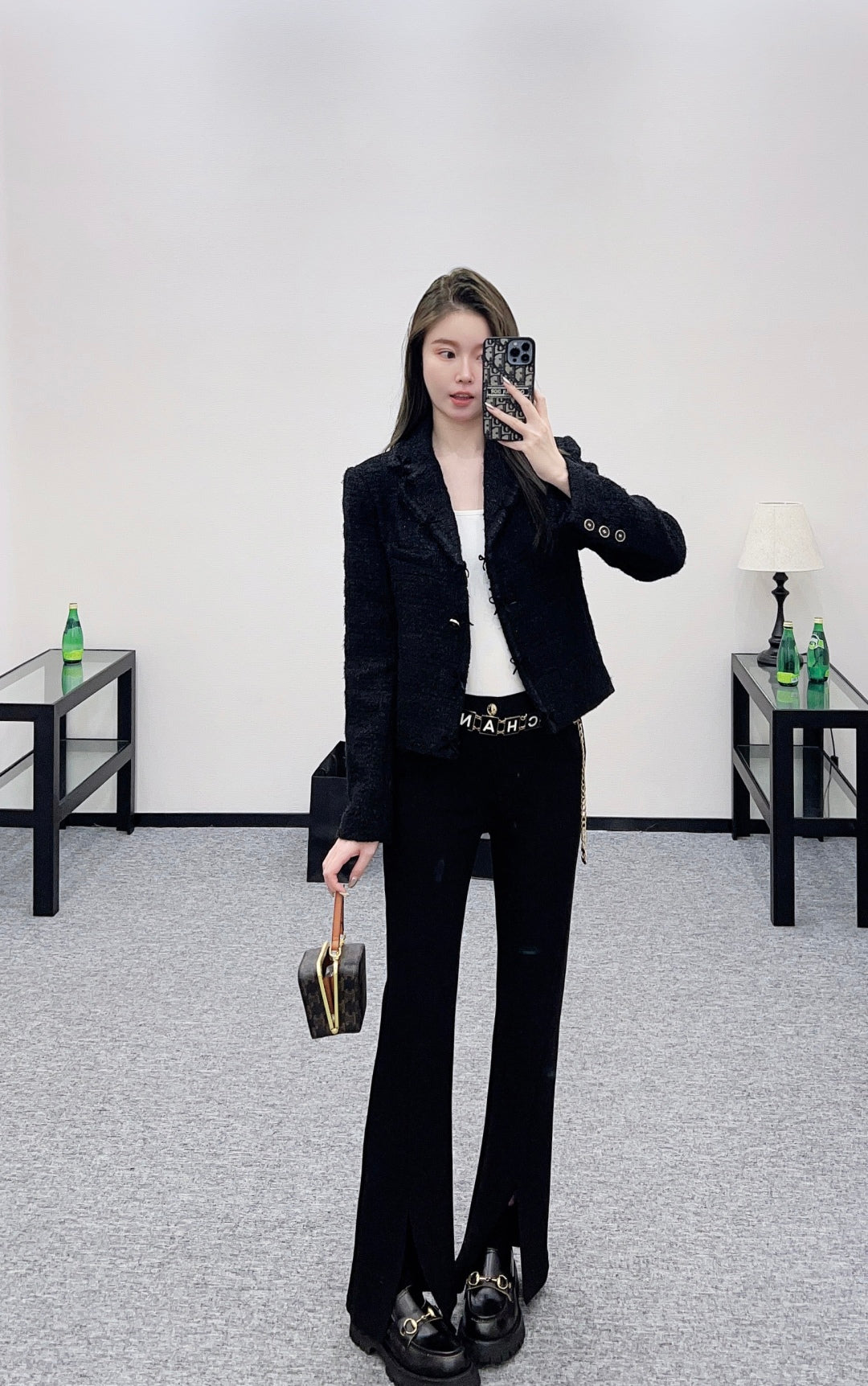 C 25 Lapel bow tie woven suit jacket