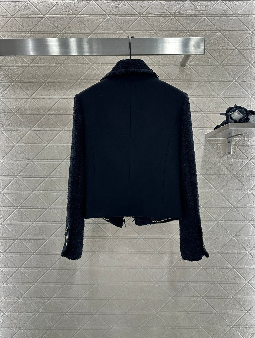 C 25 Lapel bow tie woven suit jacket