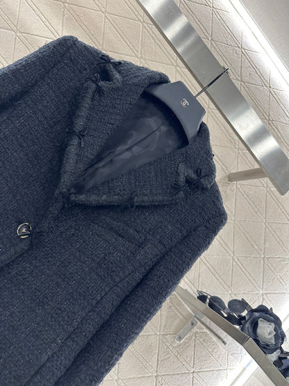 C 25 Lapel bow tie woven suit jacket
