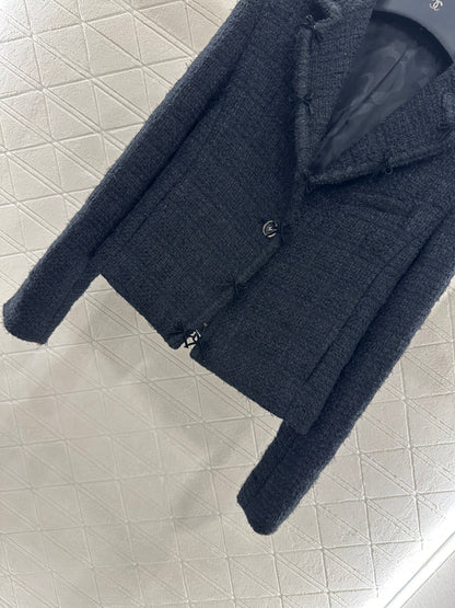 C 25 Lapel bow tie woven suit jacket