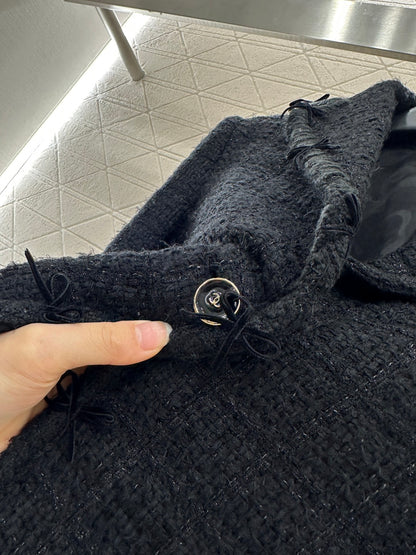 C 25 Lapel bow tie woven suit jacket