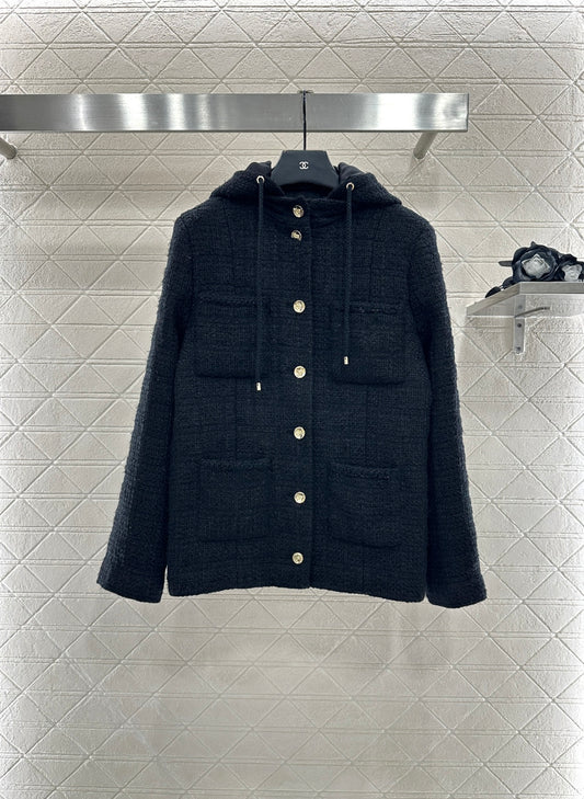 C 25 Wool woolen coat with detachable hood