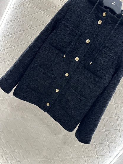 C 25 Wool woolen coat with detachable hood