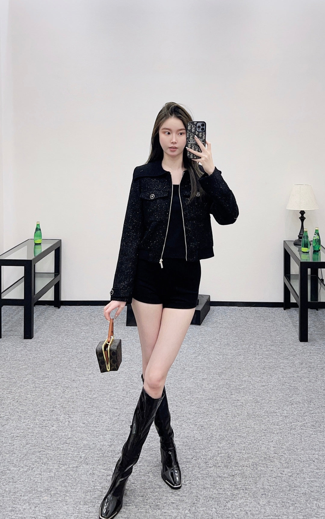 C 25 Woven Silver Zipper Jacket