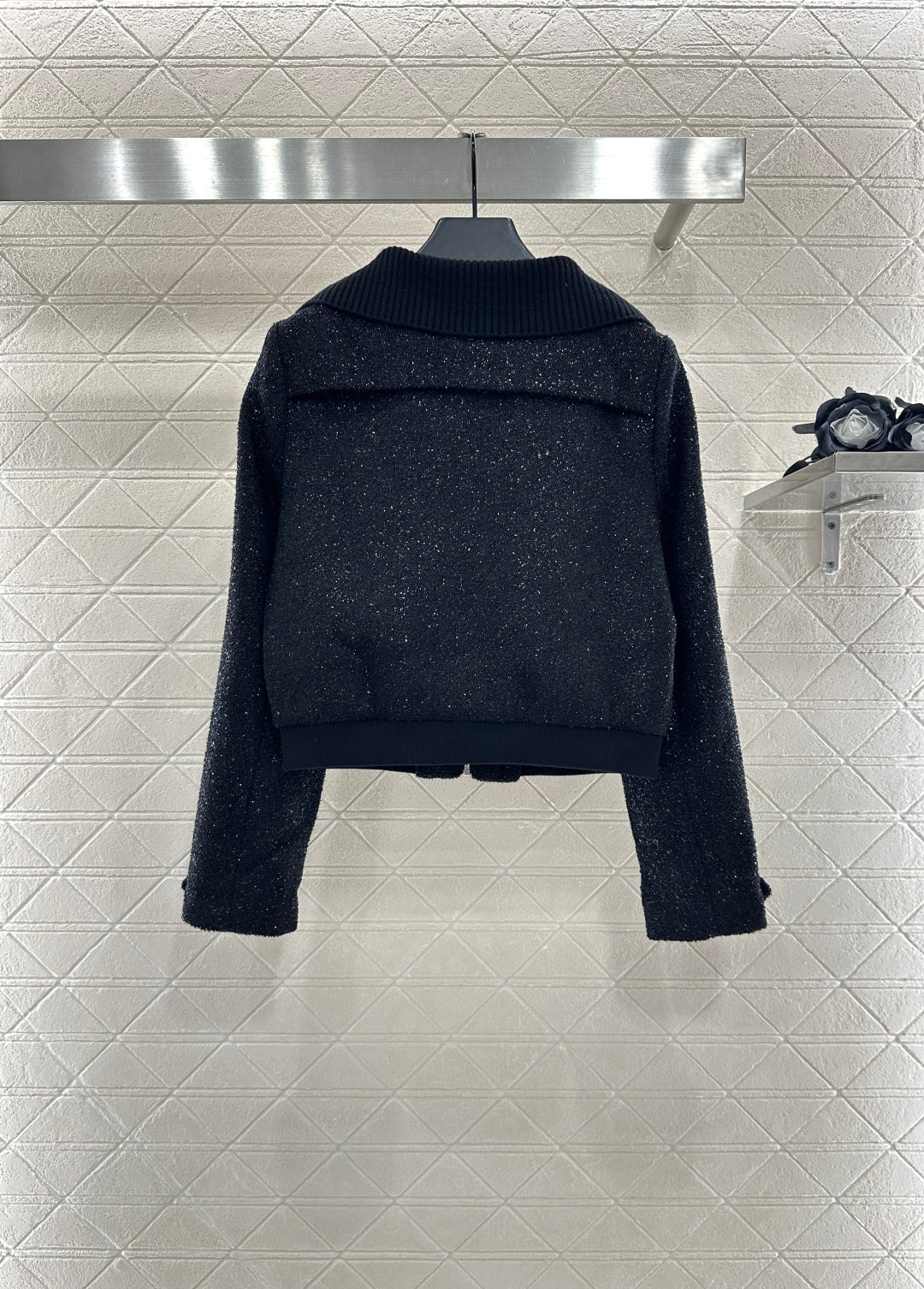 C 25 Woven Silver Zipper Jacket