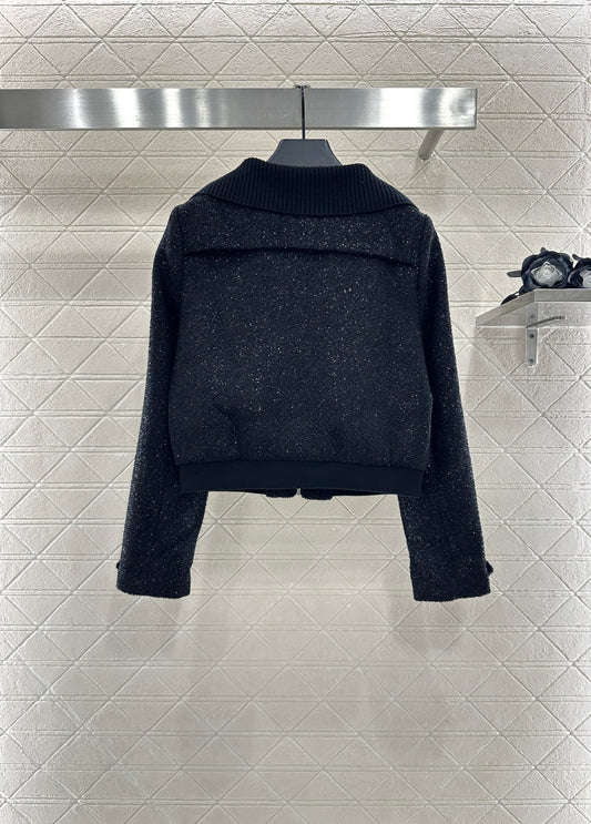 C 25 Woven Silver Zipper Jacket