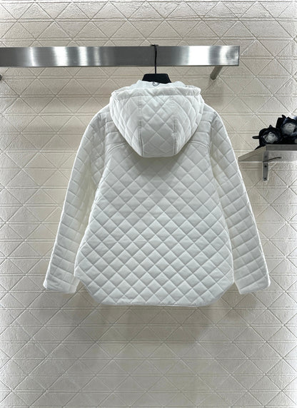 He 25 Reversible quilted jacket with hidden hood