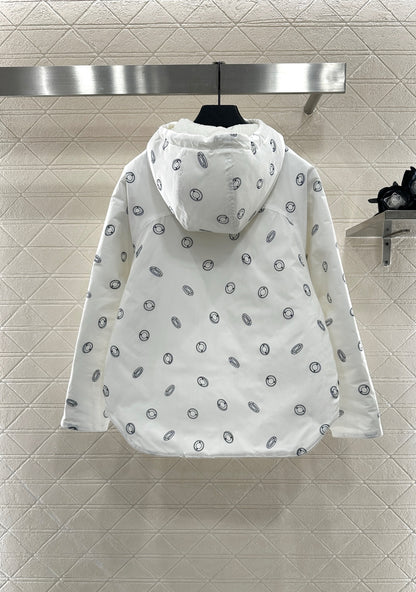 He 25 Reversible quilted jacket with hidden hood