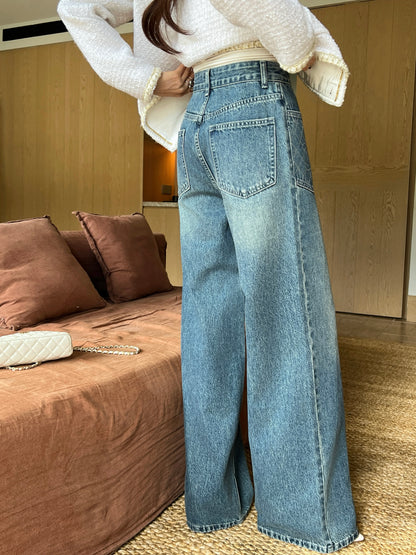 C 25 Straight-leg jeans with rhinestone embellishment