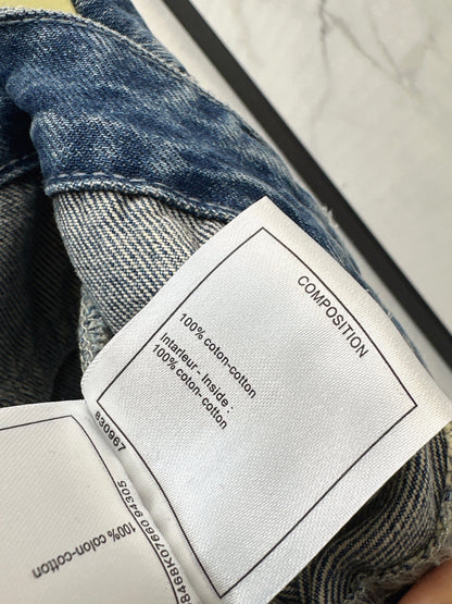 C 25 Straight-leg jeans with rhinestone embellishment