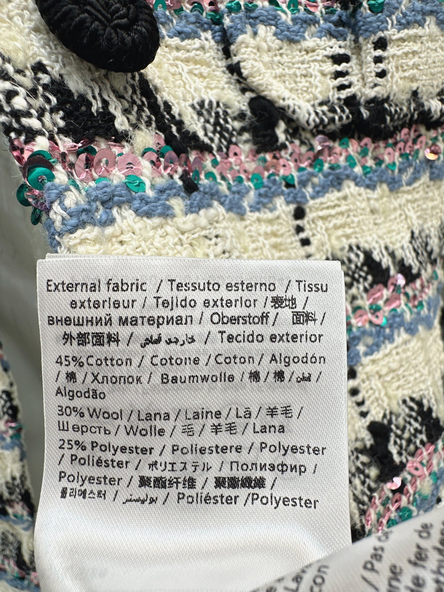 V 25 Sequined colorful yarn check woven woven jacket