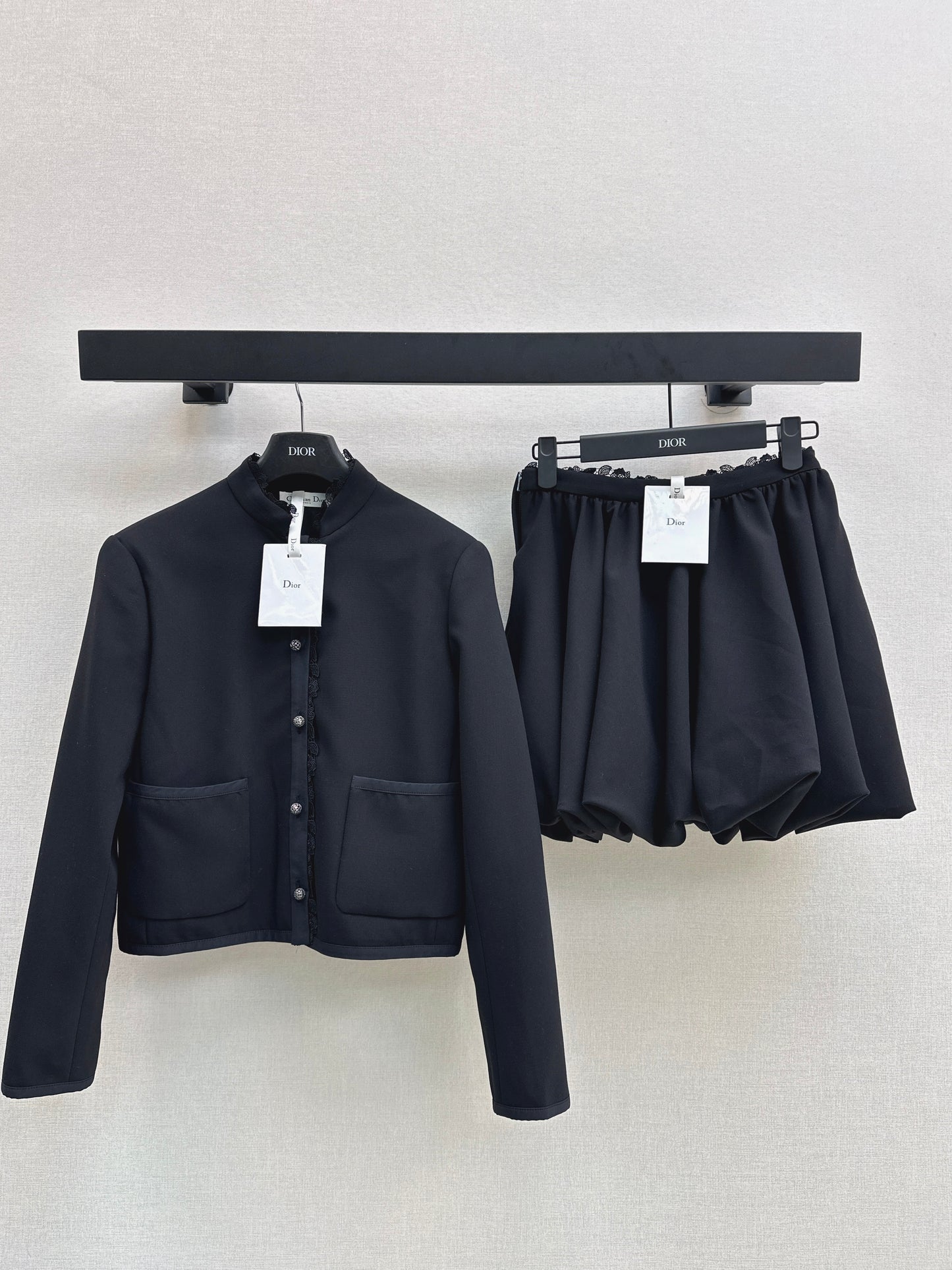 Di 25 New lace stand collar suit jacket(BEIGI/BLACK)