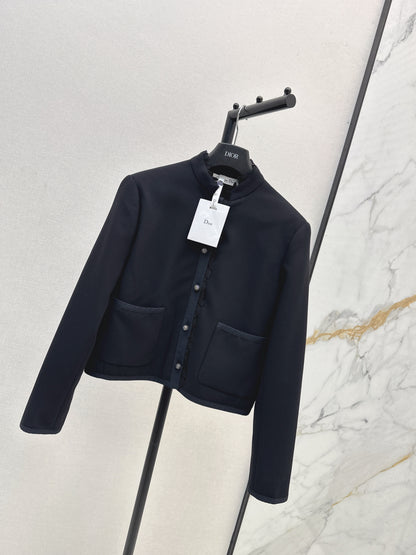 Di 25 New lace stand collar suit jacket(BEIGI/BLACK)