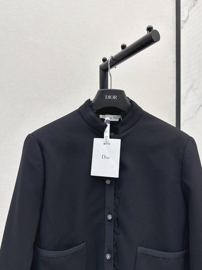 Di 25 New lace stand collar suit jacket(BEIGI/BLACK)