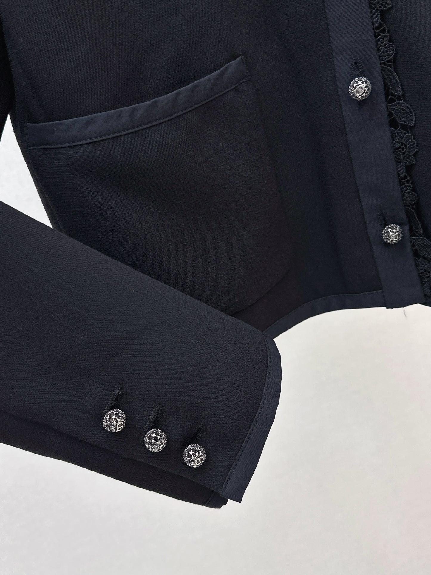 Di 25 New lace stand collar suit jacket(BEIGI/BLACK)