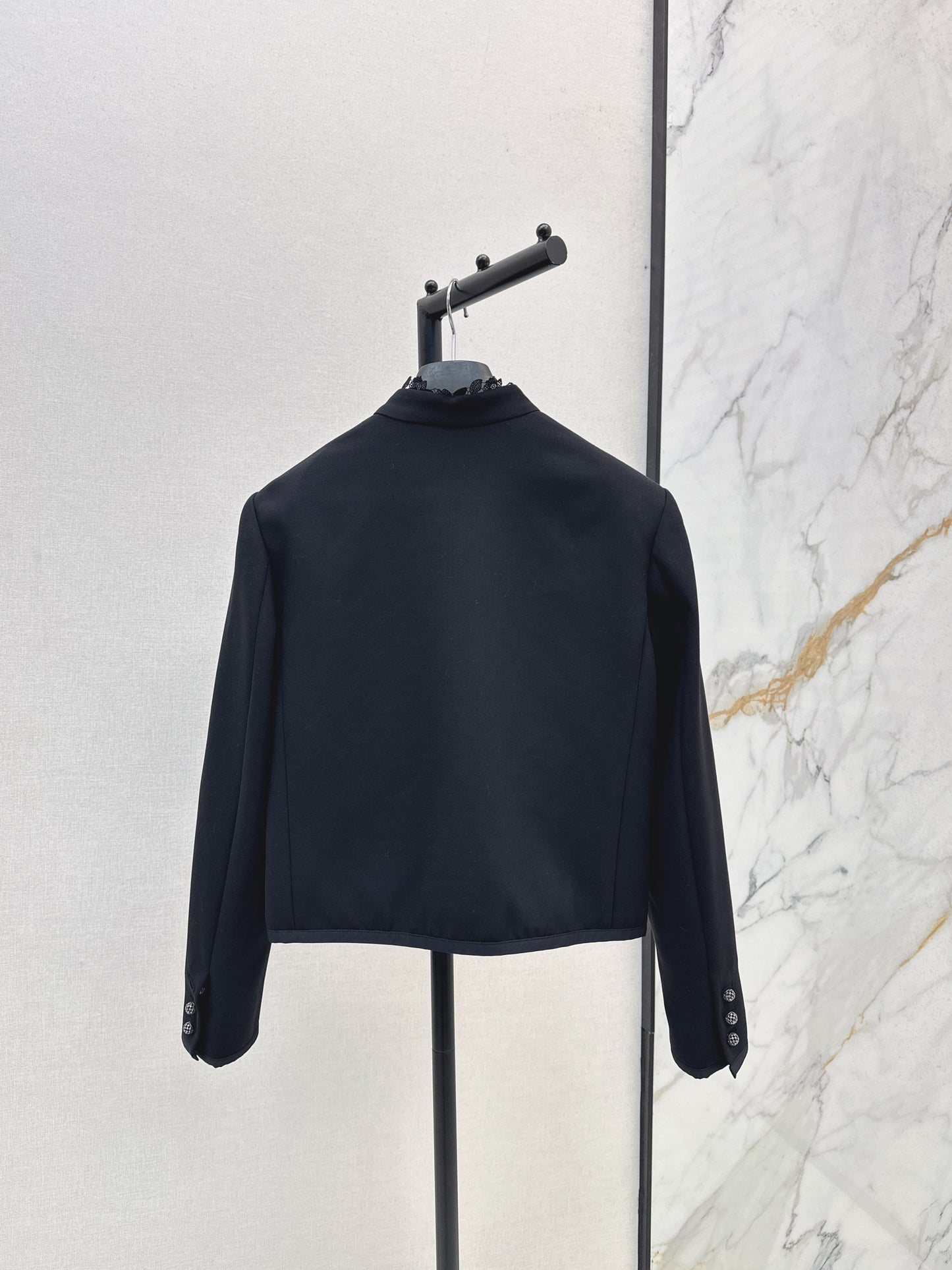 Di 25 New lace stand collar suit jacket(BEIGI/BLACK)