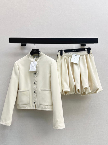 Di 25 New lace stand collar suit jacket(BEIGI/BLACK)