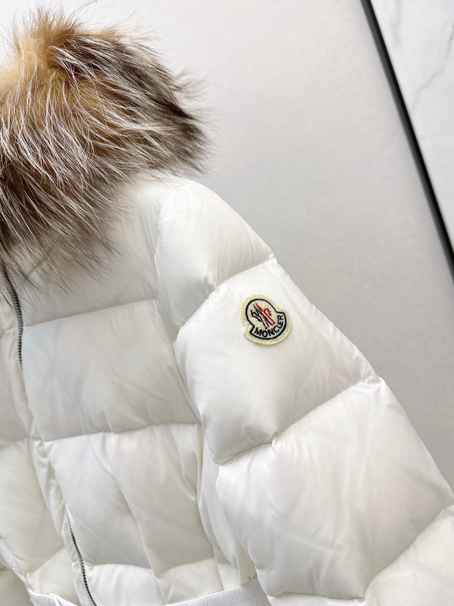 Mon 25 Raccoon fur collar hooded long down jacket（WHITE/BLACK/KHAKI/GREEN）