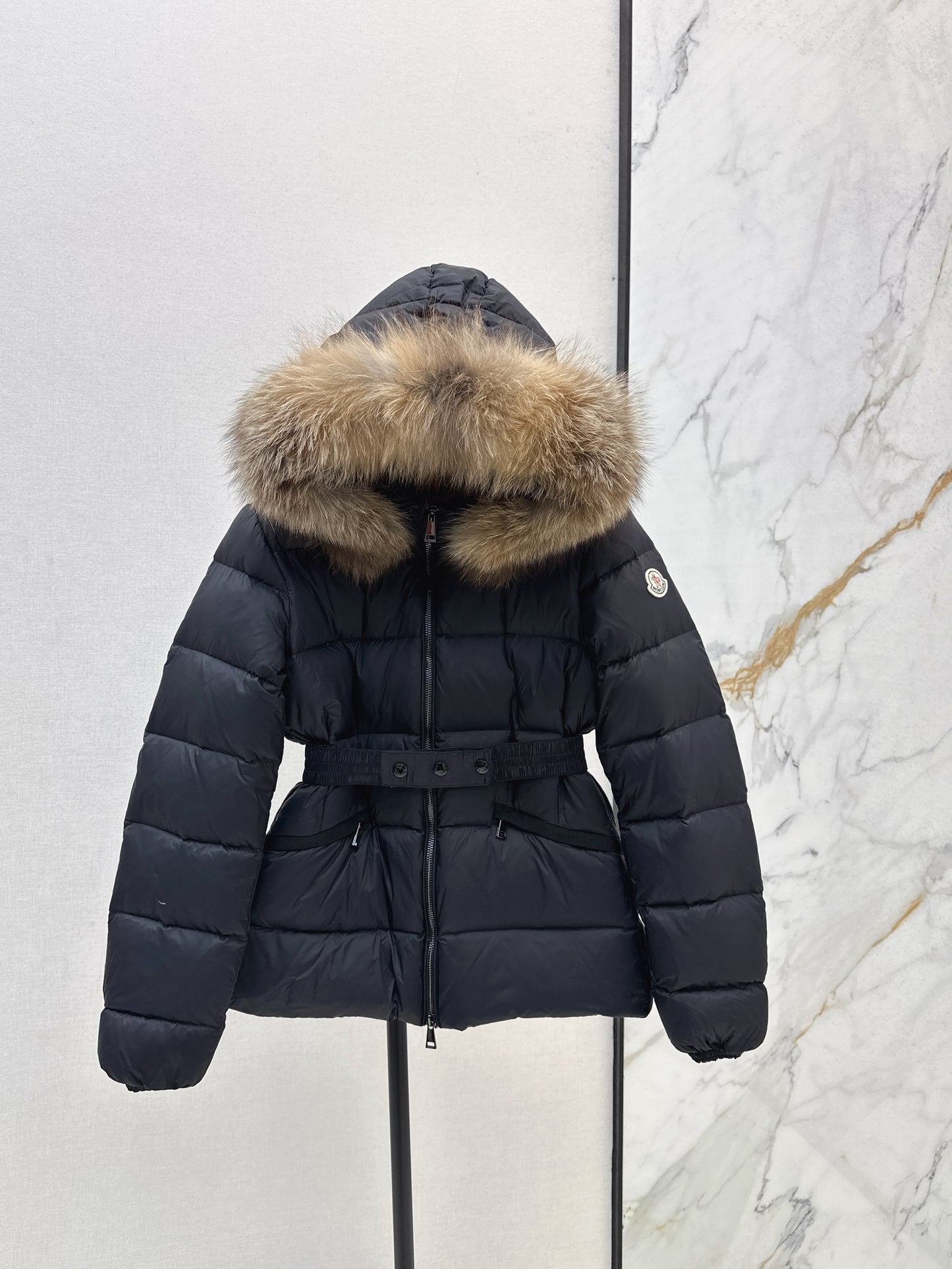 Mon 25 Hooded short down jacket（WHITE/BLACK/KHAKI/GREEN）