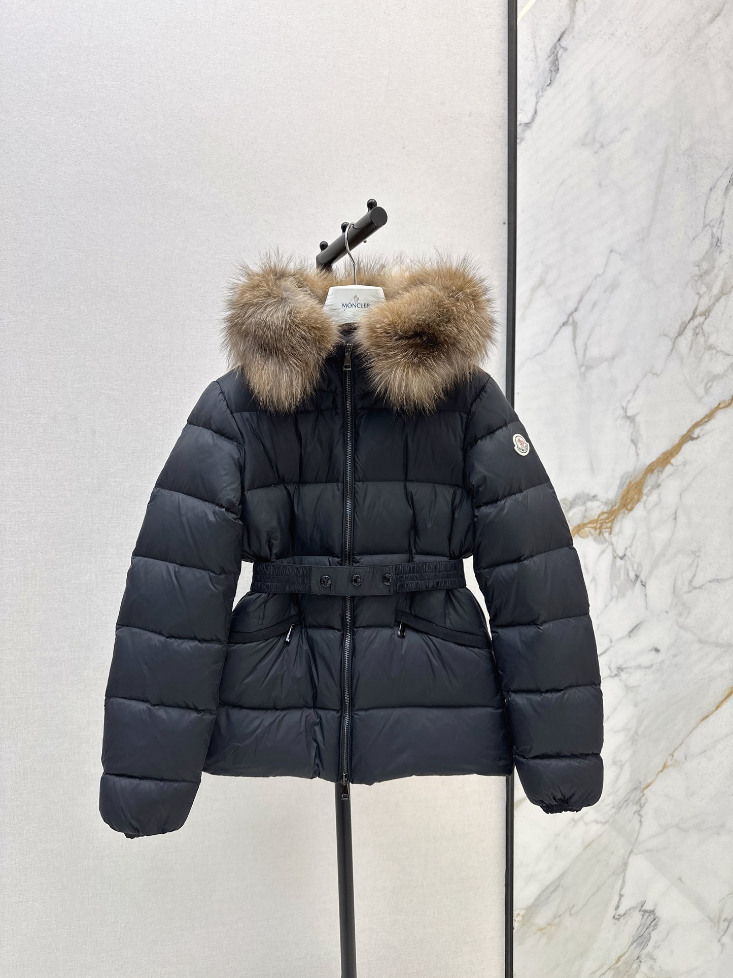 Mon 25 Hooded short down jacket（WHITE/BLACK/KHAKI/GREEN）