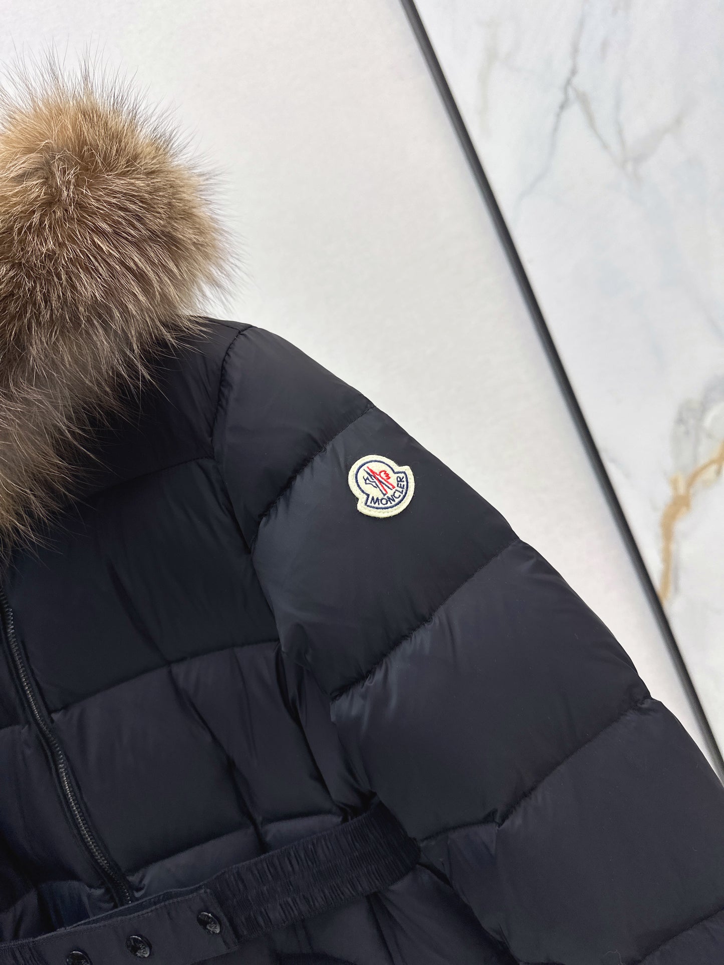 Mon 25 Hooded short down jacket（WHITE/BLACK/KHAKI/GREEN）