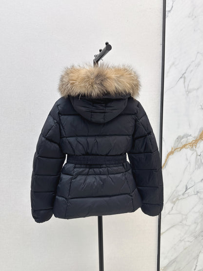 Mon 25 Hooded short down jacket（WHITE/BLACK/KHAKI/GREEN）