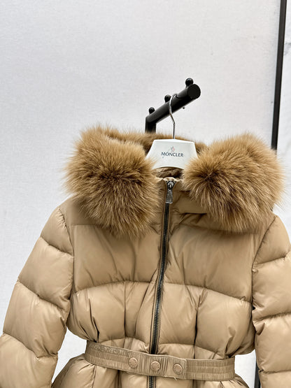 Mon 25 Hooded short down jacket（WHITE/BLACK/KHAKI/GREEN）
