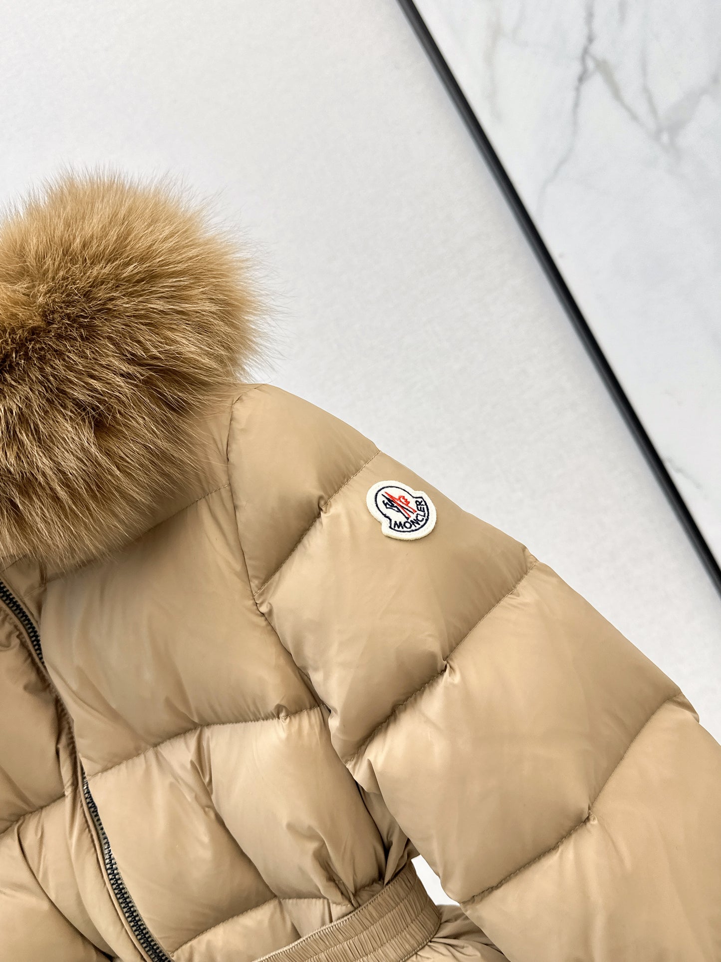 Mon 25 Hooded short down jacket（WHITE/BLACK/KHAKI/GREEN）