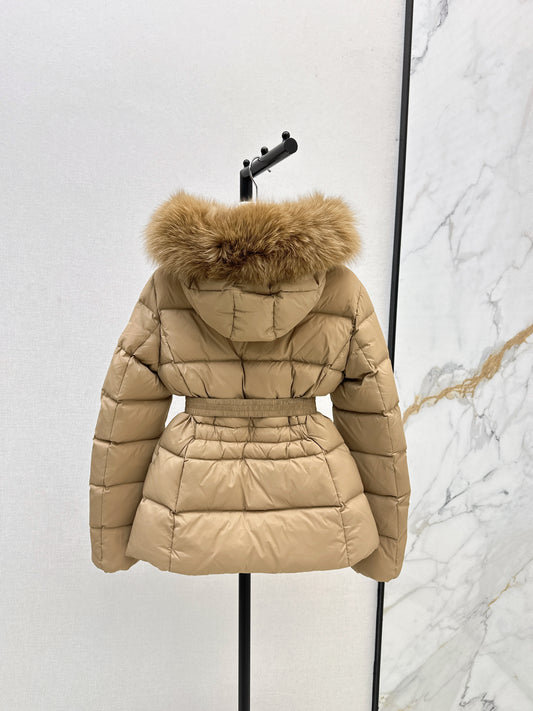Mon 25 Hooded short down jacket（WHITE/BLACK/KHAKI/GREEN）