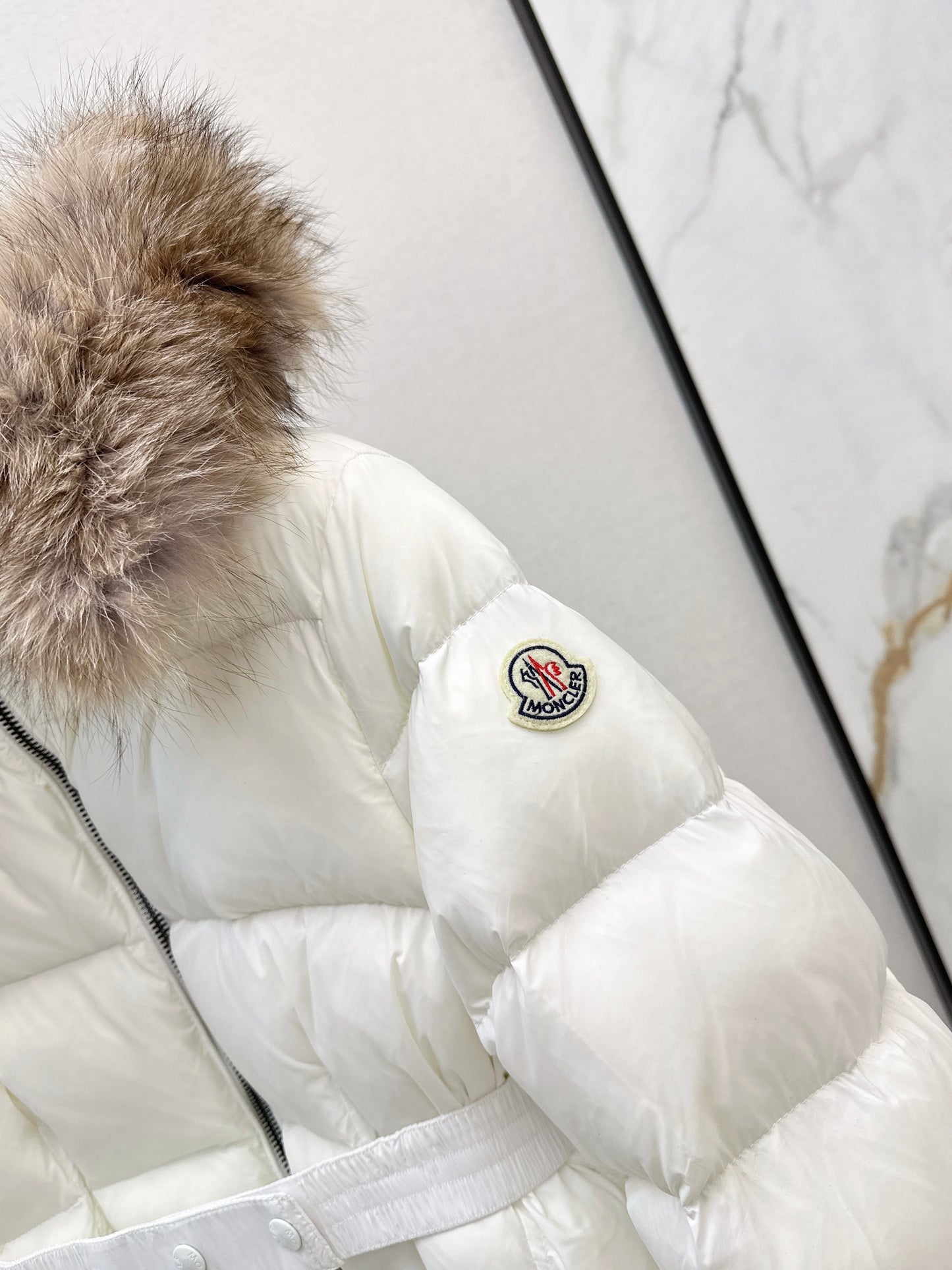 Mon 25 Hooded short down jacket（WHITE/BLACK/KHAKI/GREEN）