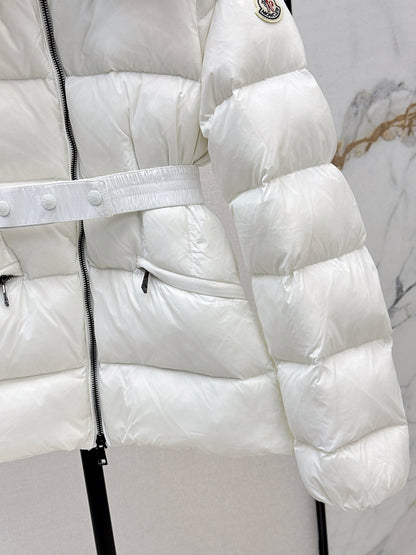 Mon 25 Hooded short down jacket（WHITE/BLACK/KHAKI/GREEN）
