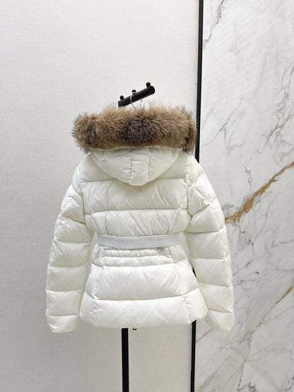 Mon 25 Hooded short down jacket（WHITE/BLACK/KHAKI/GREEN）