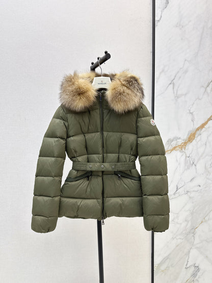 Mon 25 Hooded short down jacket（WHITE/BLACK/KHAKI/GREEN）