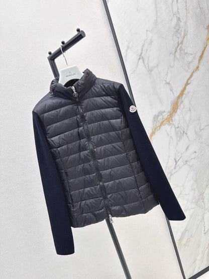 Mon 25fw New patchwork knitted down jacket（WHITE/PINK/BLACK）