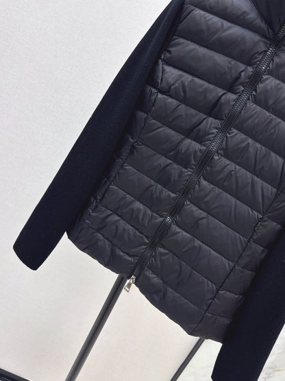 Mon 25fw New patchwork knitted down jacket（WHITE/PINK/BLACK）
