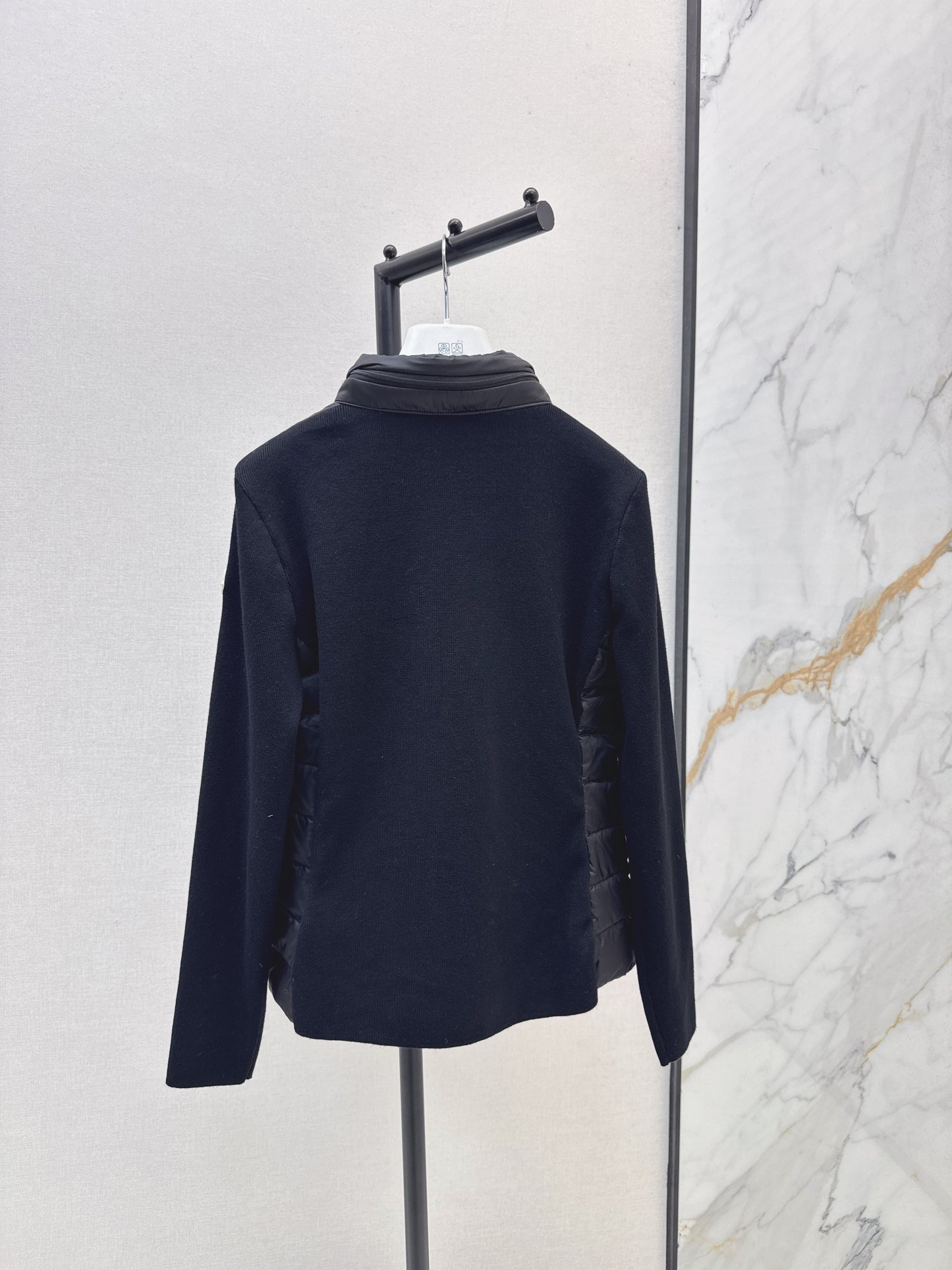 Mon 25fw New patchwork knitted down jacket（WHITE/PINK/BLACK）