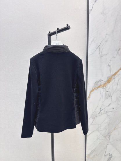Mon 25fw New patchwork knitted down jacket（WHITE/PINK/BLACK）