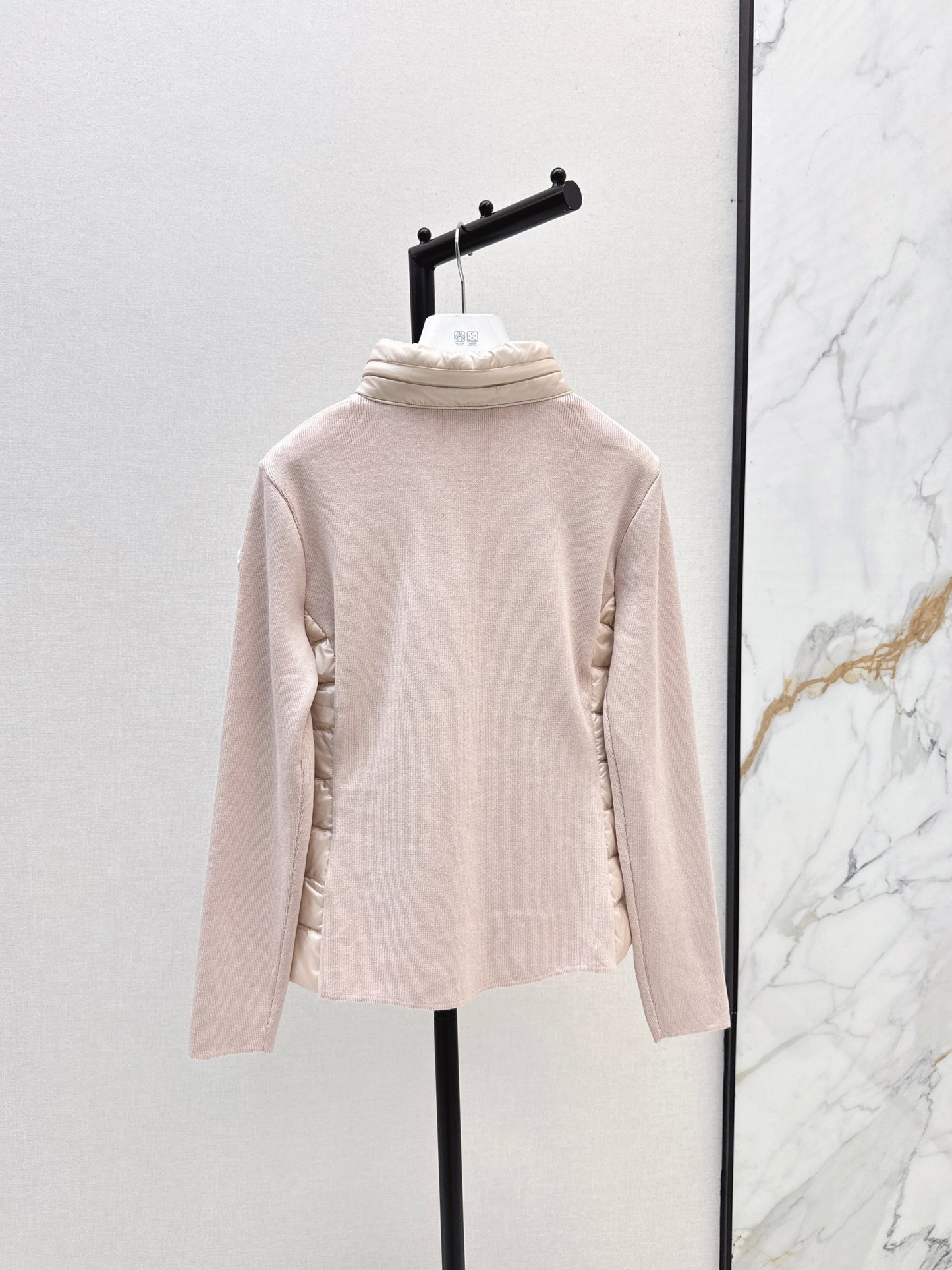 Mon 25fw New patchwork knitted down jacket（WHITE/PINK/BLACK）