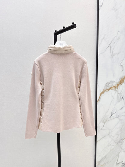 Mon 25fw New patchwork knitted down jacket（WHITE/PINK/BLACK）