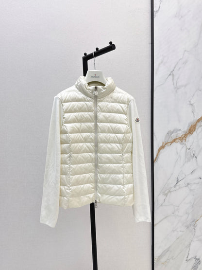 Mon 25fw New patchwork knitted down jacket（WHITE/PINK/BLACK）