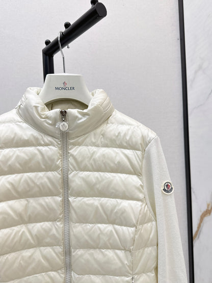 Mon 25fw New patchwork knitted down jacket（WHITE/PINK/BLACK）