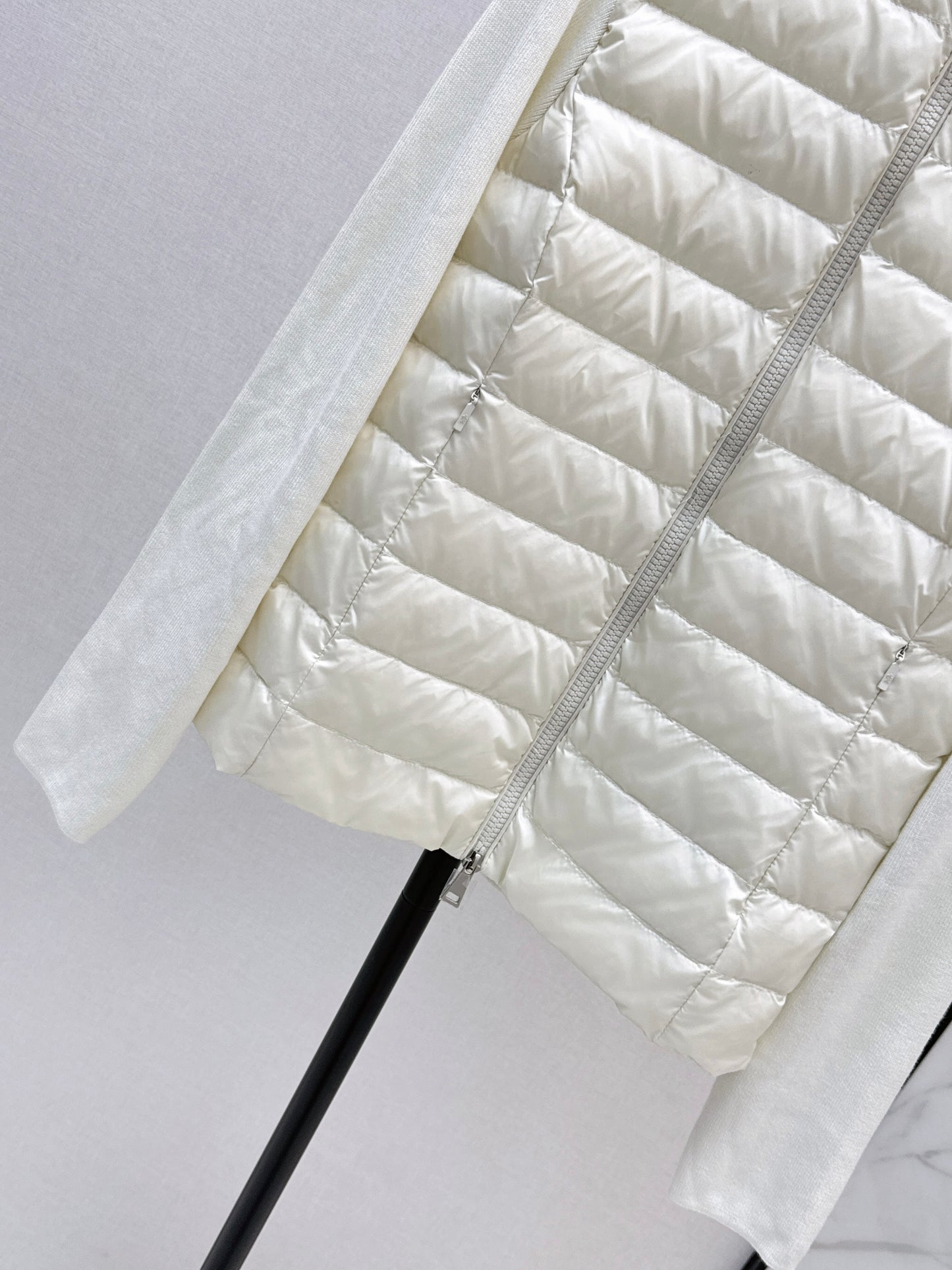 Mon 25fw New patchwork knitted down jacket（WHITE/PINK/BLACK）