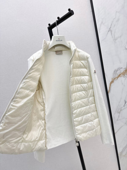 Mon 25fw New patchwork knitted down jacket（WHITE/PINK/BLACK）
