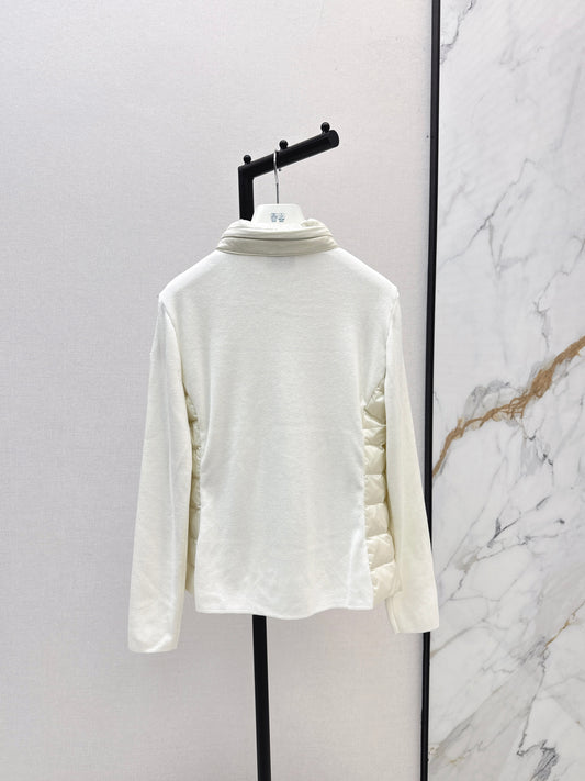 Mon 25fw New patchwork knitted down jacket（WHITE/PINK/BLACK）