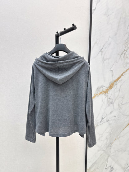 Di 25 New hooded drawstring zip-up top(NAVY/GRAY/KHAKI)