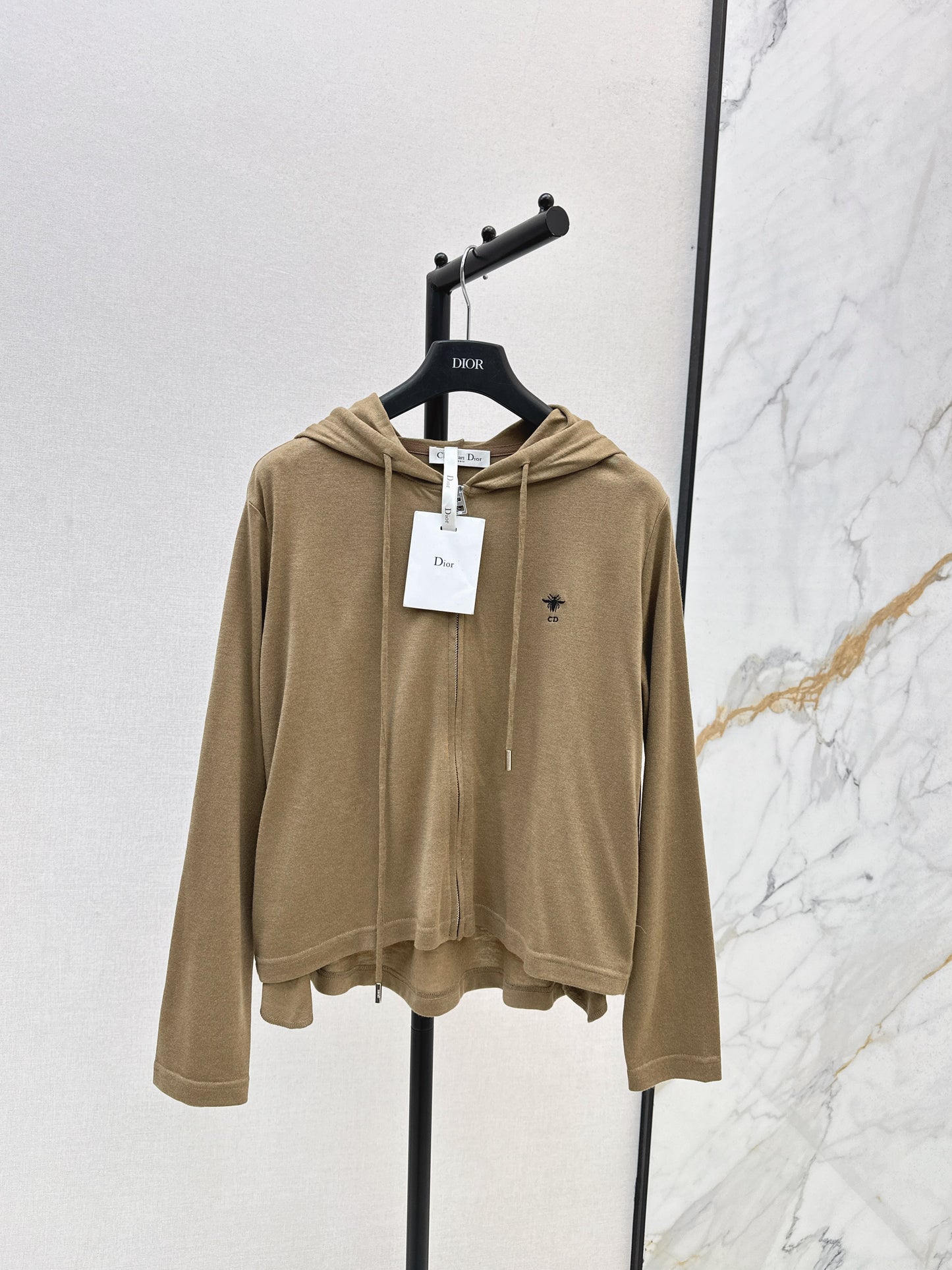 Di 25 New hooded drawstring zip-up top(NAVY/GRAY/KHAKI)