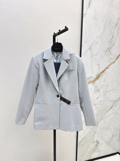 L 25 Leather buckle suit jacket(GRAY/BLACK)