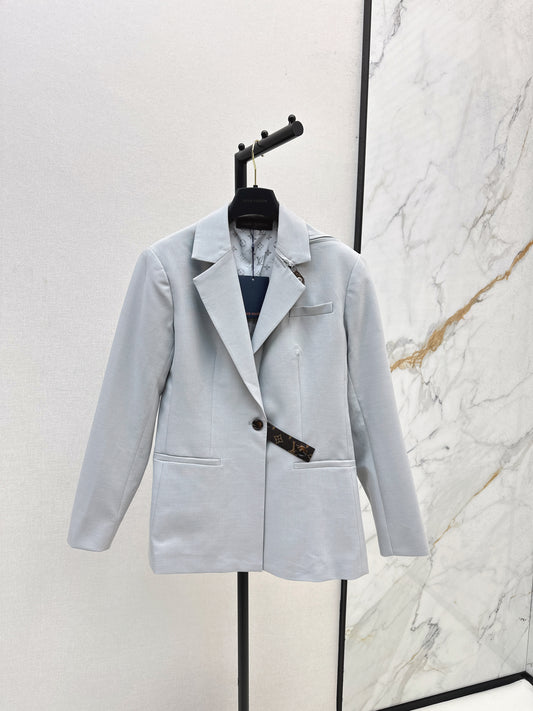 L 25 Leather buckle suit jacket(GRAY/BLACK)