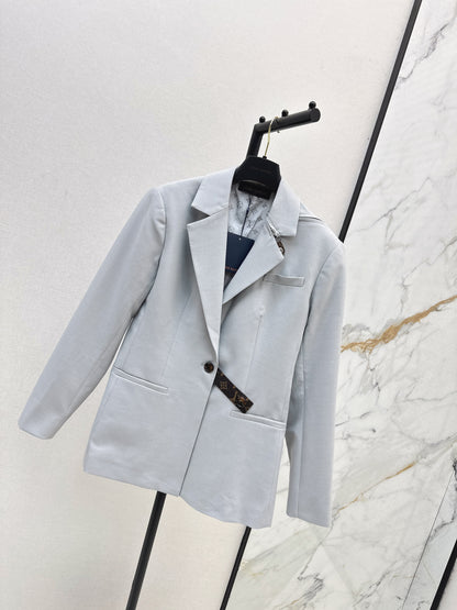 L 25 Leather buckle suit jacket(GRAY/BLACK)